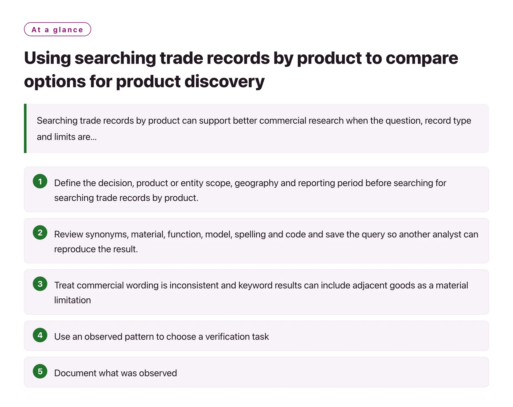Using searching trade records by product to compare options for product discovery——全文要点速览